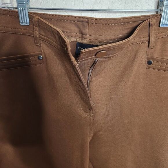 So Slimming By Chico's Ankle Pants Women's 0.5 Small Brown Stretch Skinny Leg - Picture 5 of 8